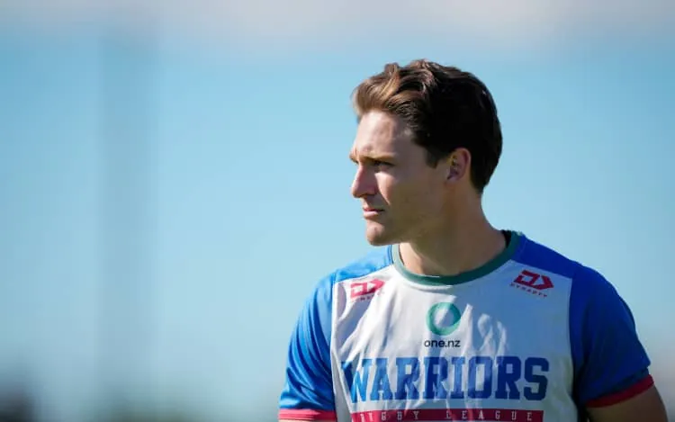 Warriors Luke Metcalf during Warriors Training sessions at Go Media Stadium, Auckland, New Zealand, on Thursday May 14th 2026. © Mandatory credit: Blake Armstrong / www.photosport.nz