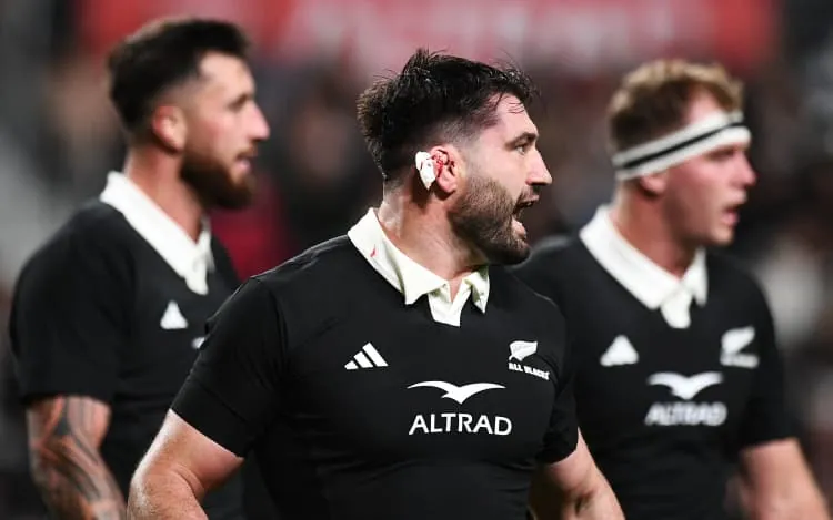 All Blacks player Luke Jacobson during the Nations Championship Test Match against France.